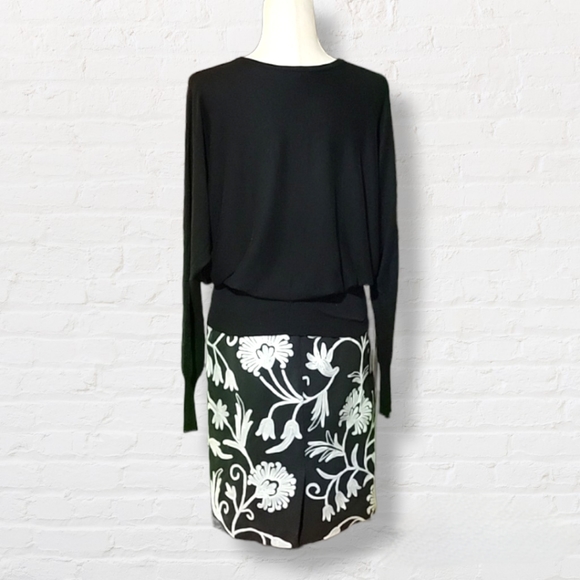 Silk Club Collection Women's Black & White Floral 100% Silk Pencil Skirt, size 4 - Picture 14 of 14